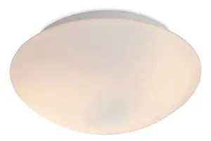 Luminosa Vento 2 Light Flush Round Bathroom Ceiling Light Opal Glass IP44, E27