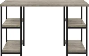 Elmwood double pedestal desk in distressed grey oak