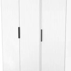 Nashville Ready assembled Contemporary White Tall Triple Wardrobe (H)1960mm (W)1108mm (D)530mm