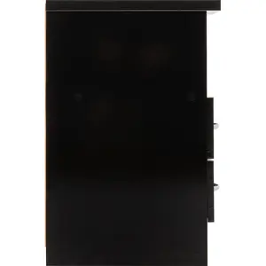 Cascio 2 Drawer Bedside Table Black Gloss