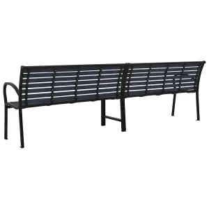 Berkfield Twin Garden Bench 251 cm Steel and WPC Black