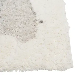 Shaggy Area Rug 200 x 300 cm White and Grey MASIS