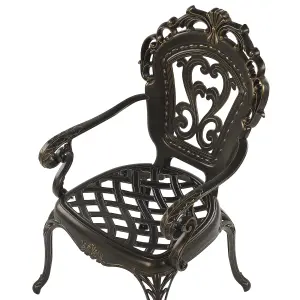 Set of 2 Garden Chairs with Cushions SAPRI Metal Dark Brown