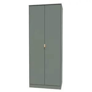 Linear Ready assembled Modern Matt green Tall Double Wardrobe (H)1970mm (W)740mm (D)530mm