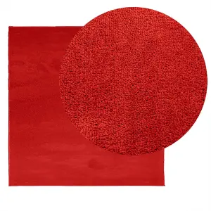 Rug OVIEDO Short Pile Red 160x160 cm