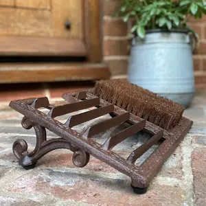 Vintage Style Cast Iron Boot Brush & Shoe Scraper