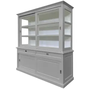 Stiles Display Cabinet Light Grey