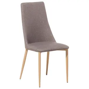 Set of 2 Dining Chairs CLAYTON Taupe