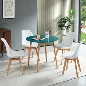 Dex 4 - Person Dining Set Turquoise / White