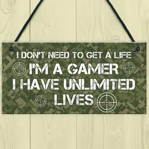 Gaming Bedroom Sign Funny Gamer Gift Novelty Bedroom Sign Gift For Son Brother Gamer