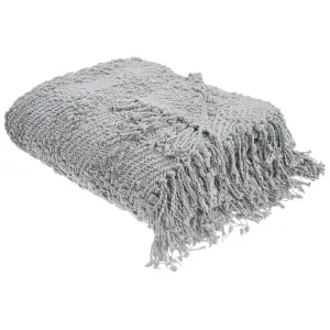 Blanket VELLA Cotton 220 x 240 cm Grey