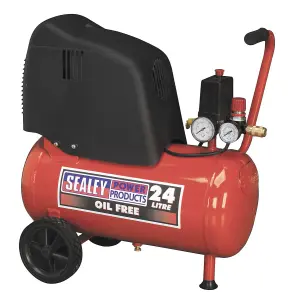 Sealey Air Compressor 24L Belt Drive 1.5hp Oil Free SAC02415