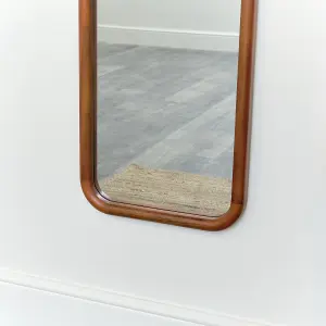 Melody Maison Tall Wooden Curved Framed Wall Mirror - 160cm x 40cm