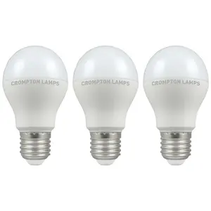 Crompton Lamps LED GLS 8.5W E27 Cool White Opal (60W Eqv) (3 Pack)