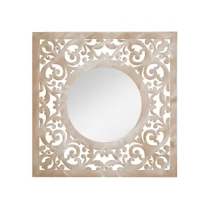 La Hacienda Aston & Wold Antique White Square Framed Garden mirror 600mm x 600mm