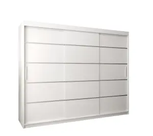 Verona 01 Contemporary 3 Sliding Door Wardrobe 9 Shelves 2 Rails White Matt (H)2000mm (W)2500mm (D)620mm