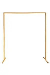 Square Arch Stand Metal Backdrop Stand Garden Arbors -  2m x 2m, Gold