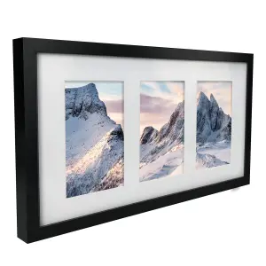 Innoteck Essentials 3 in 1 Matt Wooden Photo Frame - Black.