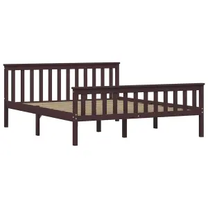 Berkfield Bed Frame Dark Brown Solid Pinewood 160x200 cm