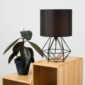 Bartelt Metal Table Lamp Black Base/Black Shade / Yes / G