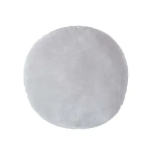 Homescapes Light Grey Velvet Cushion, 40 cm Round