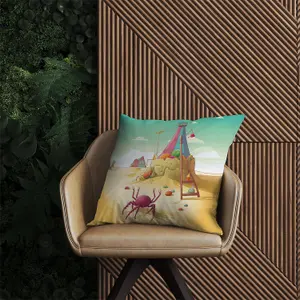 Crab On A Beach Holiday Outdoor Cushion 60cm x 60cm