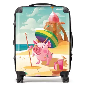 Piglet On A Beach Holiday Suitcase - Large