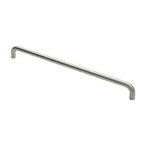 2x Round D Bar Pull Handle 22mm Dia 600mm Fixing Centres Satin Stainless Steel