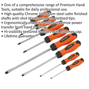 8-Piece Hi-Vis Orange Hammer Through Screwdriver Set with Chisel Cap