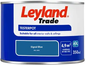 Leyland Trade Vinyl Matt Walls & Ceilings Emulsion Paint Signal Blue (RAL 5005) 350ml Tester