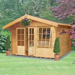 Hartland 12 x 12 Ft. Tongue and Groove Log Cabin Yes