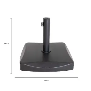 Charles Bentley Heavy Weight 26.5Kg Concrete Parasol Base Umbrella Stand Black