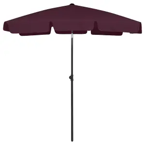 Berkfield Beach Umbrella Bordeaux Red 180x120 cm