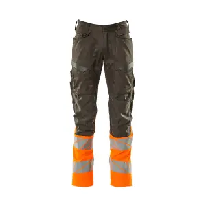 Mascot Accelerate Safe Trousers with Kneepad Pockets - Dark Anthracite/Hi-Vis Orange   (28.5) (Leg Length - Regular)