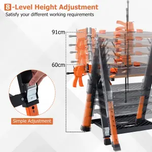 Costway 2-in-1 Folding Work Table & Sawhorse 8 Adjustable Heights Workbench Workstation