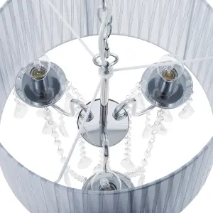 3 Light Chandelier Light Grey EVANS