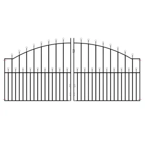 MANA Ball Top Arched Metal Driveway Gate 2743mm GAP x 1220mm High MAZP16