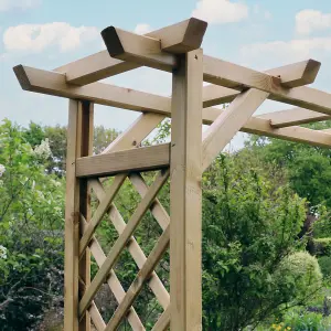 Zest Sunset Trellis Wooden Garden Arch Pergola Plant Support FSC Wood