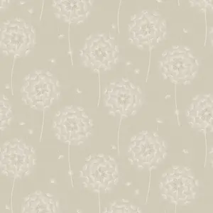 Holden Décor Opus Allora Cream Metallic effect Dandelion Embossed Wallpaper Sample