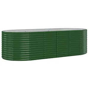 Berkfield Garden Planter Powder-coated Steel 249x100x68 cm Green