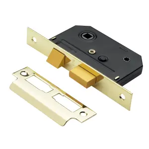 Polished Brass effect Metal Bathroom Mortice latch