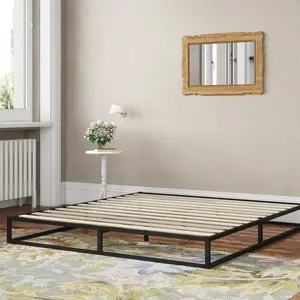 Dekker Minimal Metal Bed - 25 cm High Black / Double (4'6)