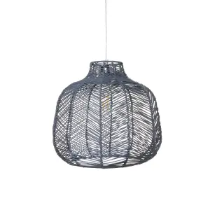 Litecraft Rattan Easy Fit Grey Ceiling Light Lamp Shade