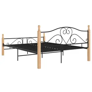 Berkfield Bed Frame Black Metal 140x200 cm