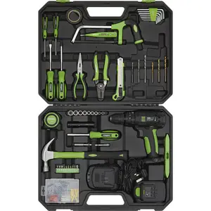 Comprehensive 101pc Premium Tool Kit with Cordless Drill and Accessories