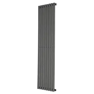 Right Radiators 1600x472mm Vertical Single Oval Column Designer Radiator Anthracite