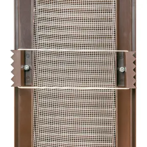 indoor louvre vent cover 90mm x  240mm with fly screen in brown