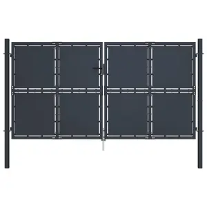 Berkfield Garden Gate Steel 300x175 cm Anthracite