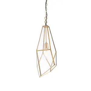 Luminosa Avery 1 Light Pendant Antique Brass, Glass, E27