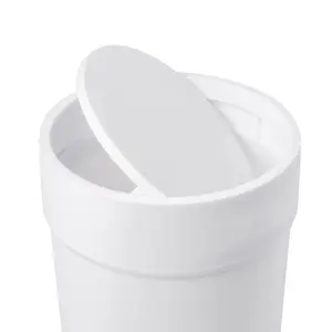 TOUCH Umbra Touch Trash Can with Lid, 1.6 Gallon (6L) White